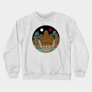 Minhwa: Sun, Moon and 5 Peaks: King's painting C_2 Type (Korean traditional/folk art) Crewneck Sweatshirt